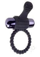 Fantasy C-ringz Vibrating Silicone Super Cock Ring With Bullet - Black