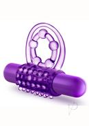 Play With Me The Player Vibrating Double Strap Cock Ring - Purple