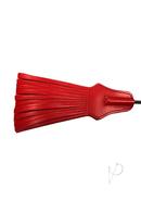 Rouge Tasselled Leather Riding Crop - Red/black