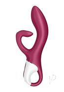 Satisfyer Embrace Me Silicone Rechargeable Vibrator With Clitoral Stimulation - Berry